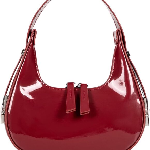 Women’s Crescent Retro Y2K Hobo Purse Small Vegan Leather Bag with Adjustable St - Picture 1 of 8